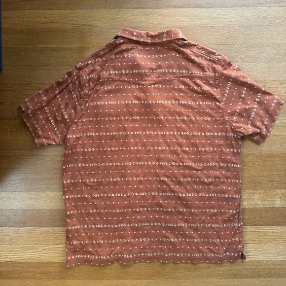 Howler Brothers Rust Patterned Polo Shirt - Picture 3 of 4